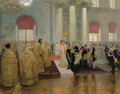 El Matrimonio del Zar Nicolás II y Alexandra Feodorovna, 1894 de Ilya Efimovich Repin